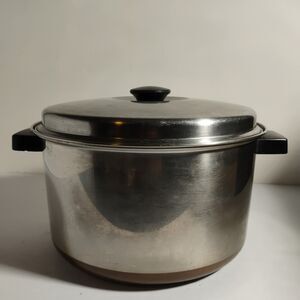 Vintage Eckoware Thick Copper Bottom 5qt Stock Pot  W/Lid  Chicago/39  USA